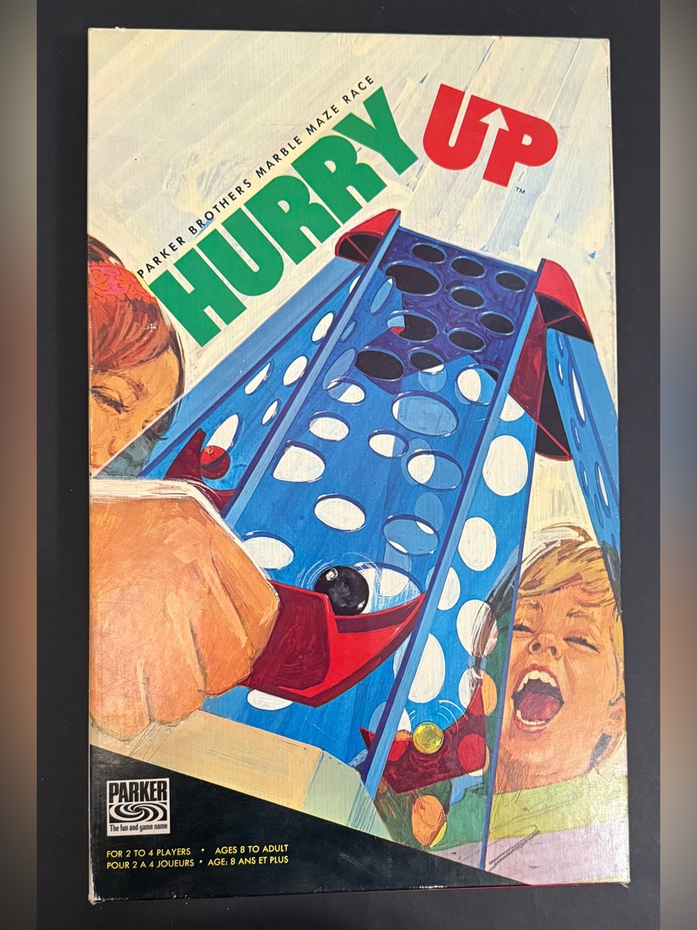 Vintage 1971 Parker Brothers HURRY UP Marble Race Game Box & Tower ONLY